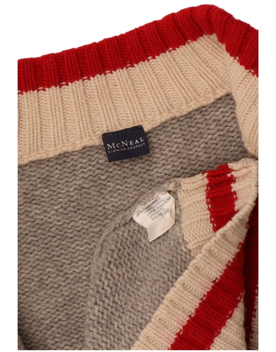 MC NEAL Pull Cardigan Homme 2XL Gris Laine