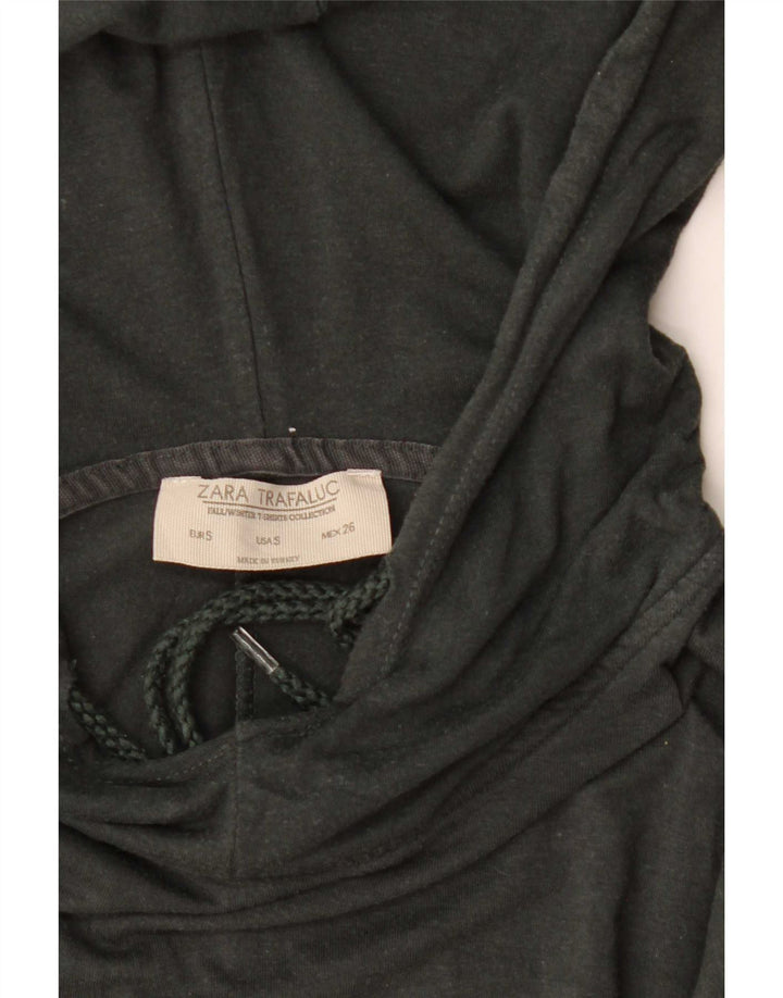 Zara Haut surdimensionné à capuche et manches longues pour femme UK 10 Small Noir