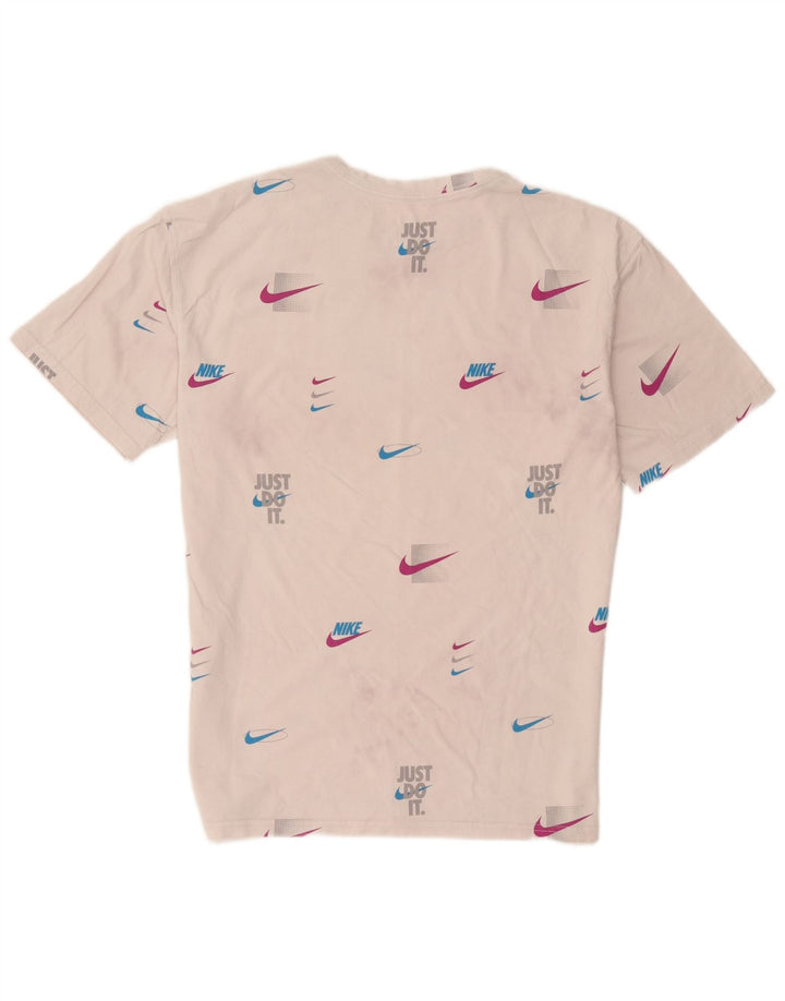Nike Hommes Coupe Ample T-Shirt Graphique Haut Blanc Moyen Coton