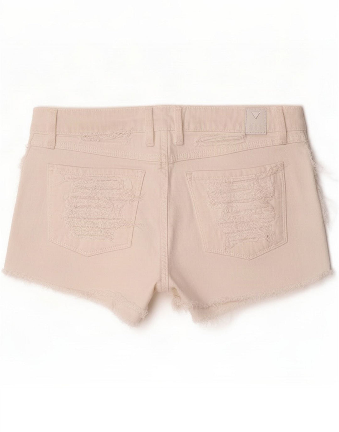 Guess Short en jean vieilli pour femme Petit W27 Coton blanc