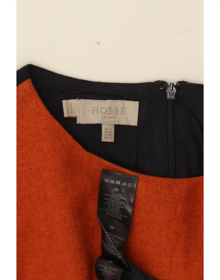 Hobbs Robe fourreau pour femme UK 42 Laine colour block orange moyen