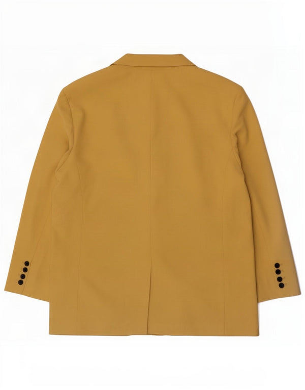 Zara Veste Blazer 2 Boutons Femme UK 16 Large Jaune Lyocell