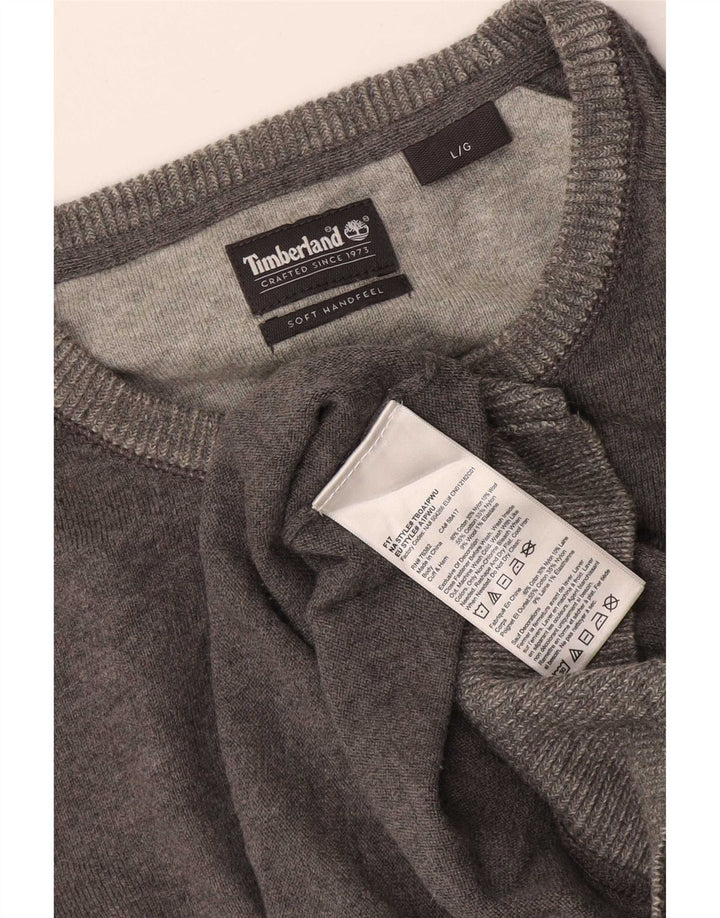 Timberland Pull à col rond pour homme en coton gris Large