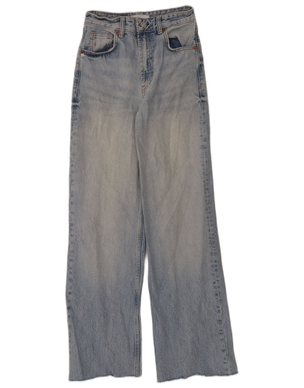 Zara Jean taille haute à jambe large pour femme EU 34 2XS W24 L30 Bleu