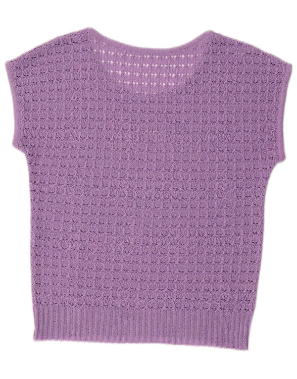 VINTAGE Femme Gilet Débardeur UK 14 Moyen Violet