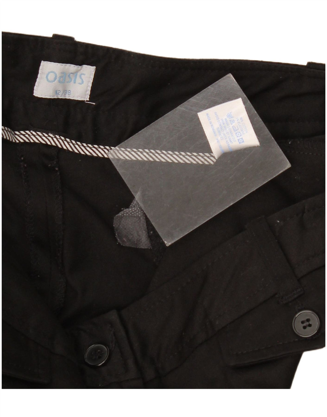 Oasis Short décontracté pour femme UK 12 Medium W34 Noir Coton