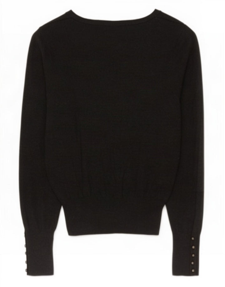 Marks & Spencer Pull Cardigan pour Femme UK 10 Petite Laine mérinos Grise
