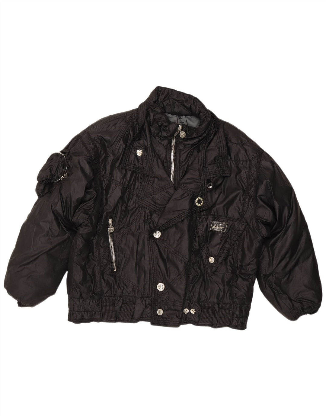 Veste Bomber Femme Vintage IT 52 XL Noir Polyamide