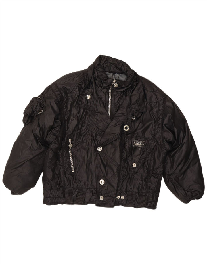 Veste Bomber Femme Vintage IT 52 XL Noir Polyamide