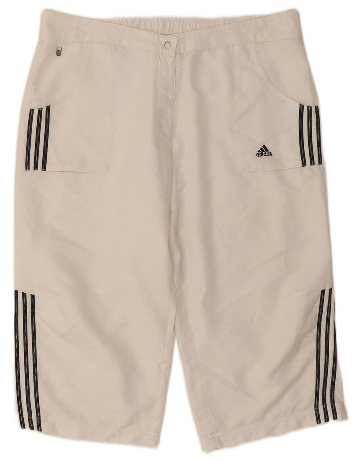 Adidas Bermuda Femme UK 18 XL W34 Blanc Polyester