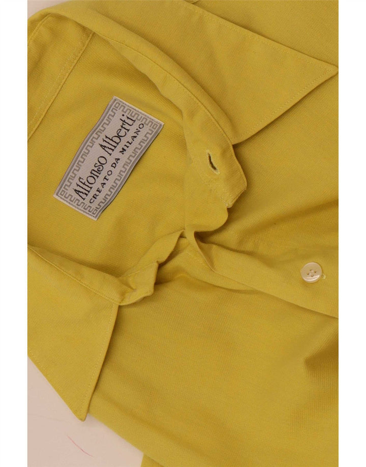 vintage Chemise à manches courtes pour hommes Grand Jaune