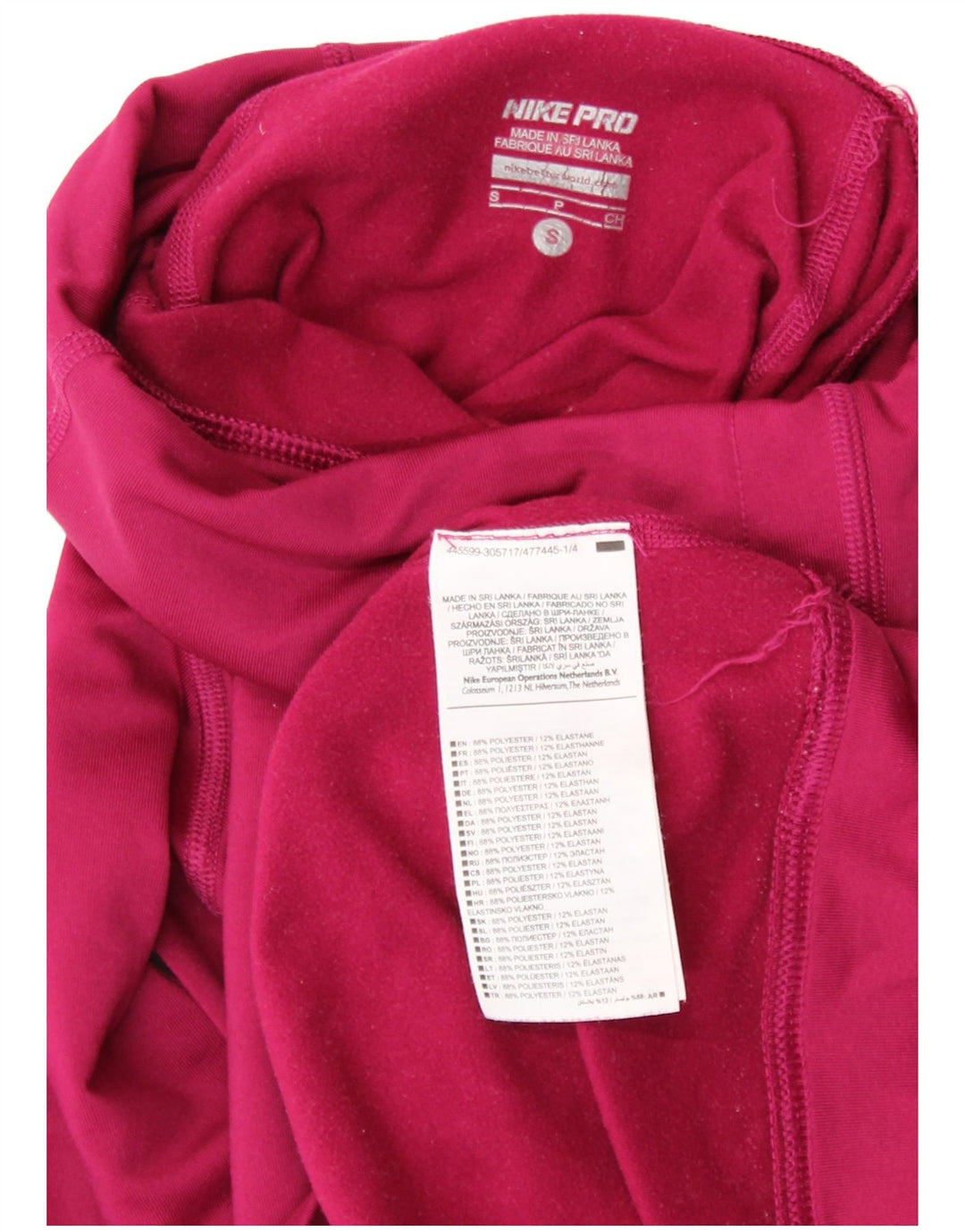 NIKE Womens Dri Fit Roll Neck Sweatshirt Jumper UK 8 Petit Rose Polyester