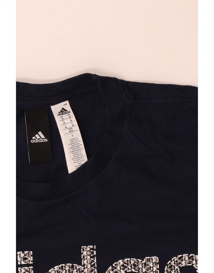 Adidas T-Shirt Graphique Homme Bleu Marine Moyen Coton
