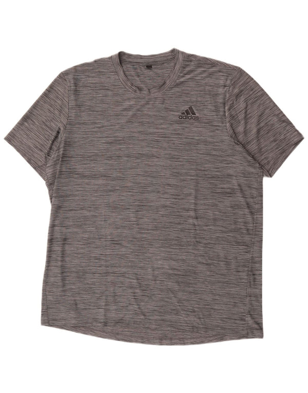 Adidas T-Shirt Homme Top XL Gris Moucheté