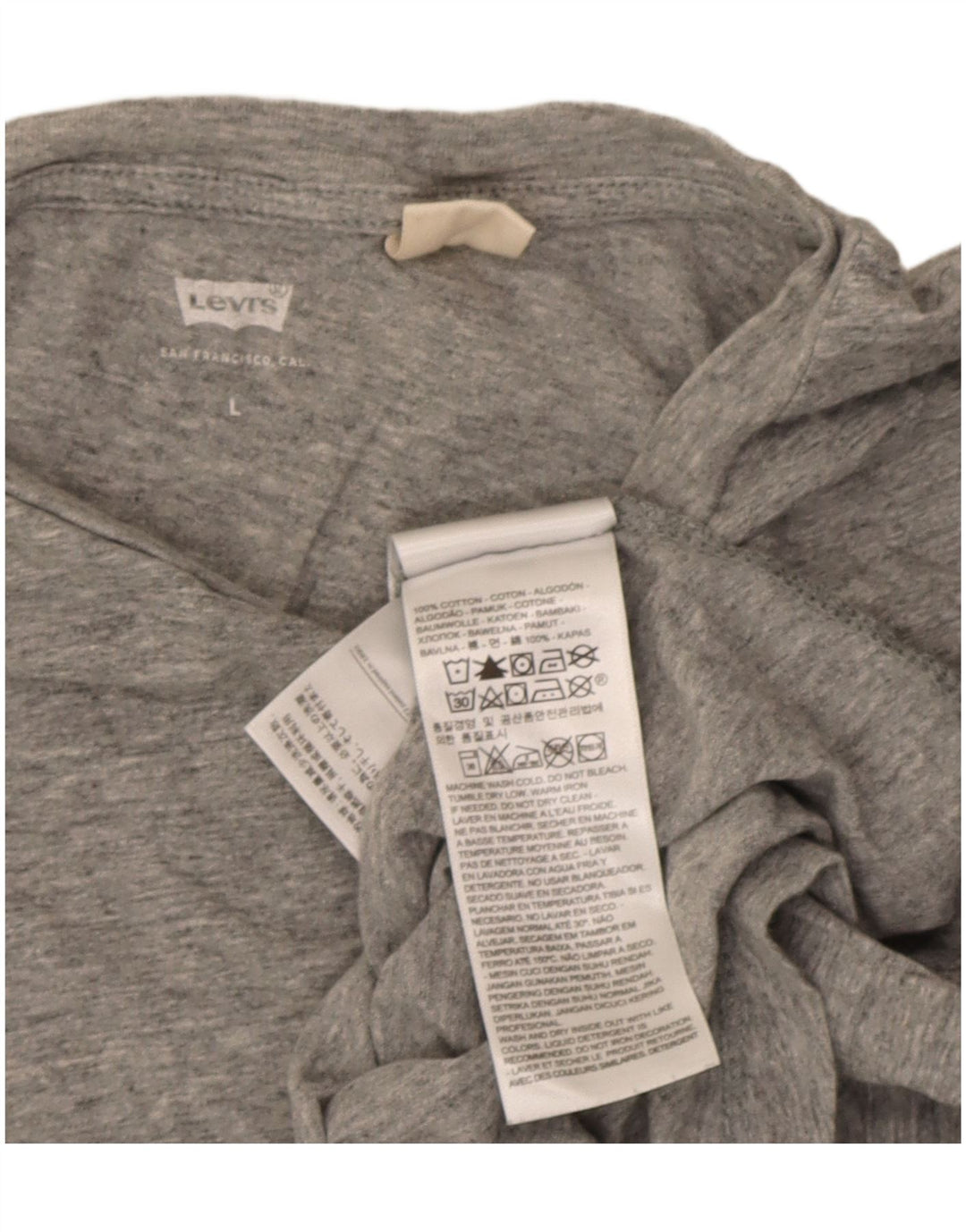 Levi's T-Shirt Graphique Homme Large Gris Moucheté Coton