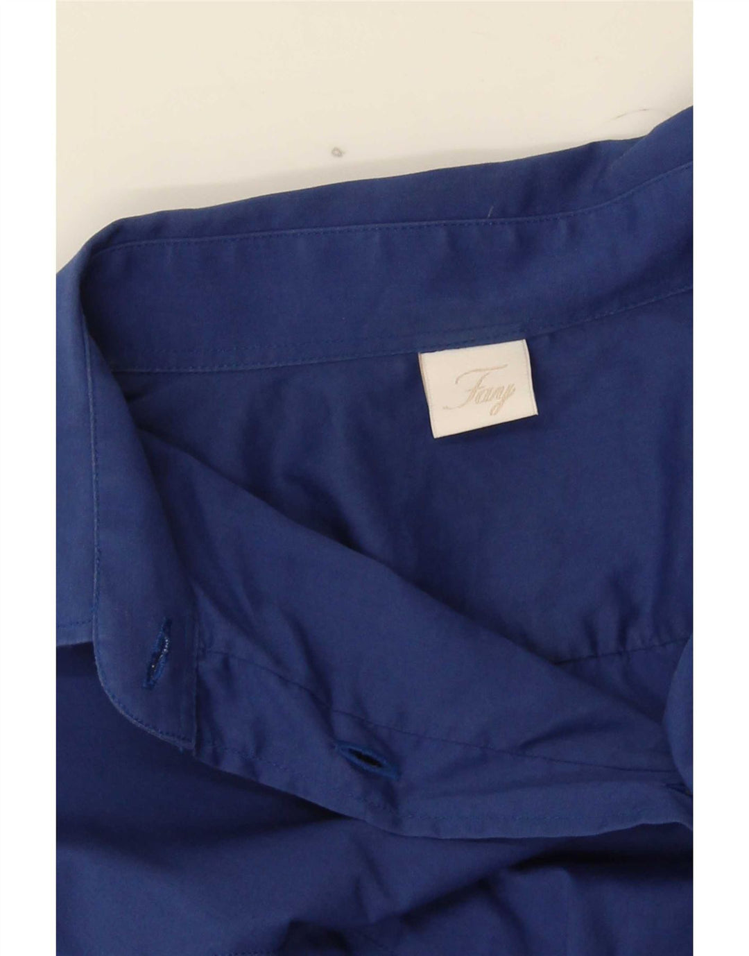 Fay Chemise Femme UK 16 Large Bleu Coton