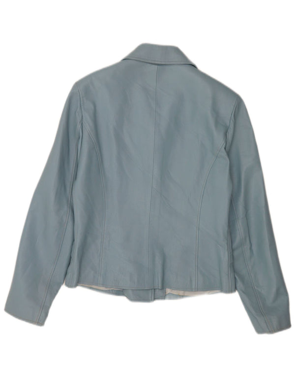 Veste blazer en cuir à 3 boutons pour femme Michel IT 42 Bleu moyen