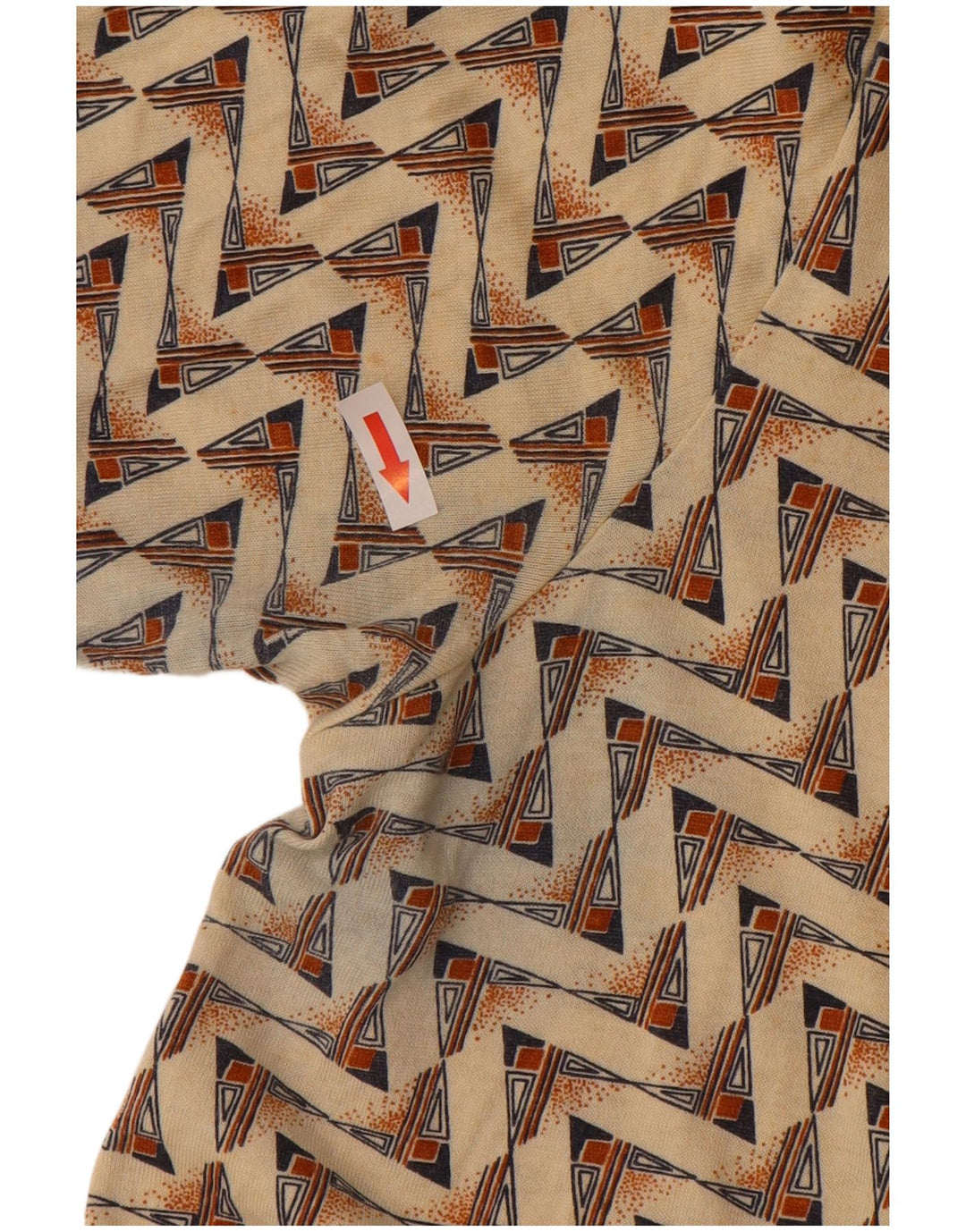 Polo Homme Vintage Coton Géométrique Beige Moyen