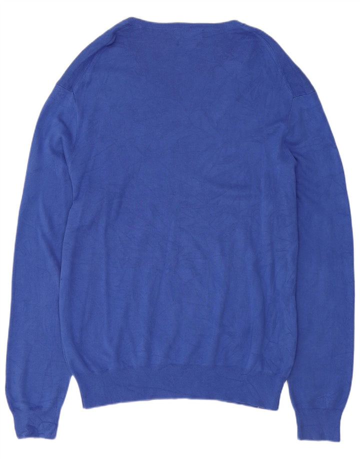 Polo Ralph Lauren Pull coupe ajustée à col en V pour homme 2XL en coton bleu