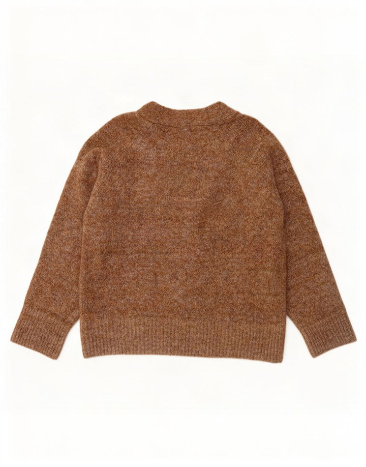 Zara Cardigan surdimensionné pour femme UK 10 Petit polyester marron