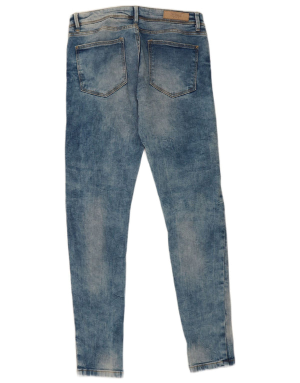 Zara Jean skinny délavé à l'acide pour femme EU 38 Small W28 L28 Bleu