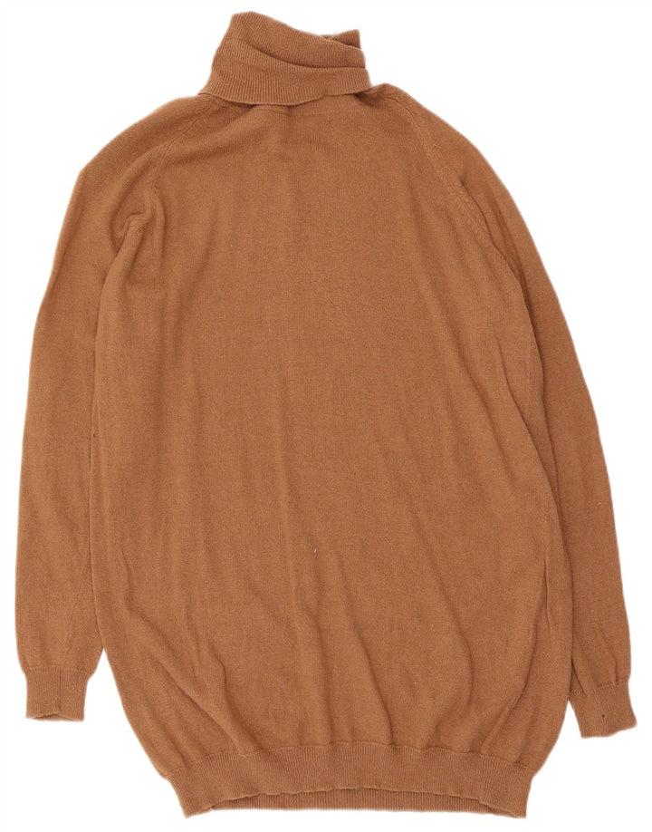 Zara Pull col roulé pour femme UK 12 en coton marron moyen