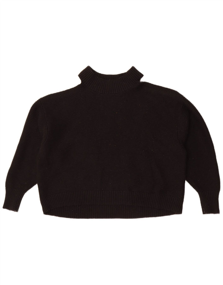 Zara Pull surdimensionné à col roulé pour femme UK 14 Noir moyen