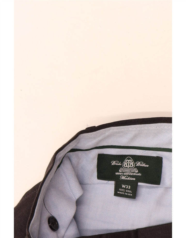 BROOKS BROTHERS Pantalon de Costume Madison Pegged Homme W33 L30 Gris Laine