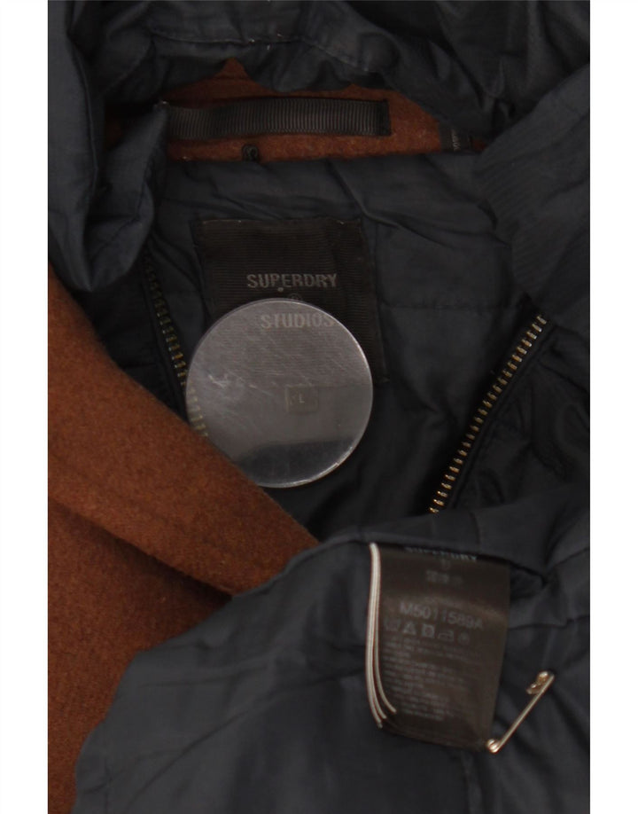 Superdry Manteau Homme UK 40 Large Marron Laine