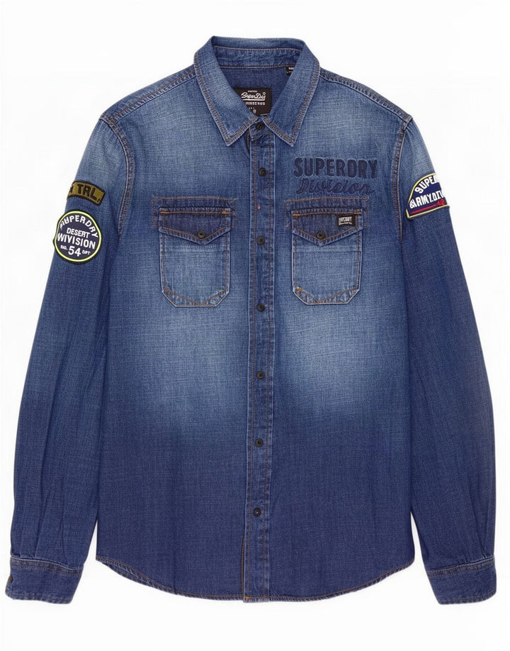 Superdry Chemise En Jean Petit Bleu Coton Homme