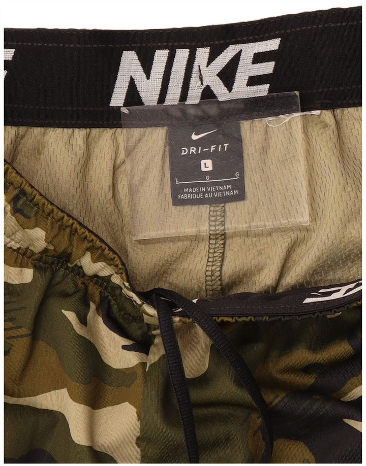 NIKE Short de sport Dri Fit pour hommes, grand camouflage kaki