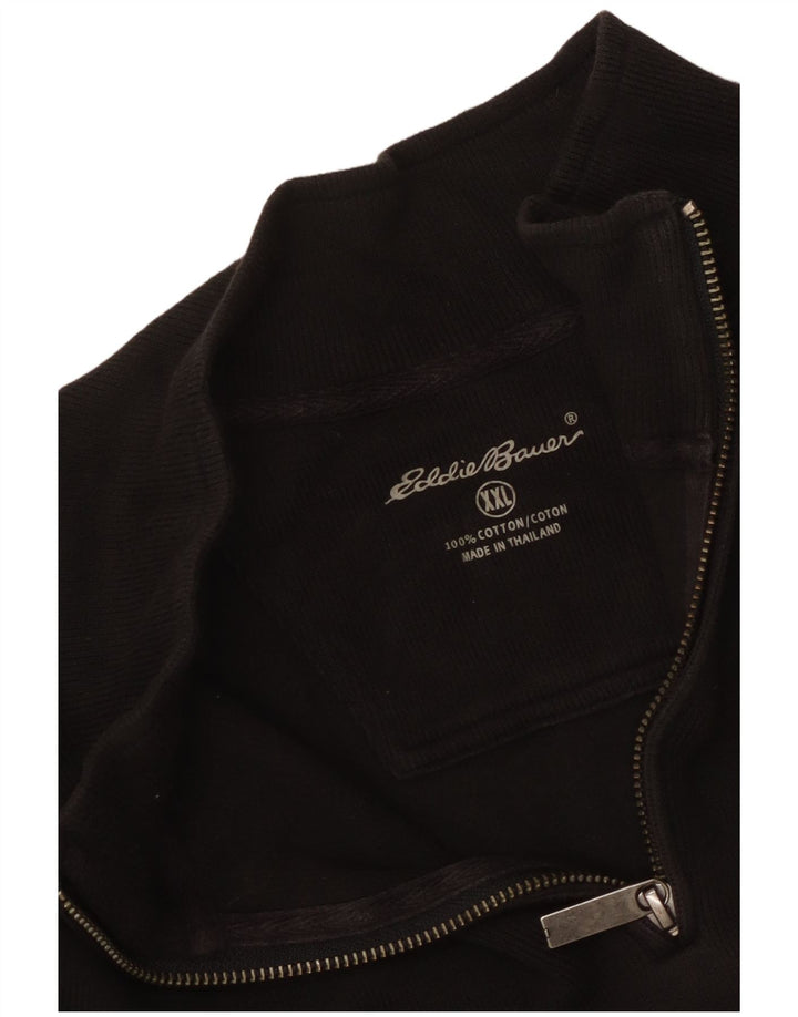 EDDIE BAUER Sweat-shirt col zippé pour homme XL en coton noir