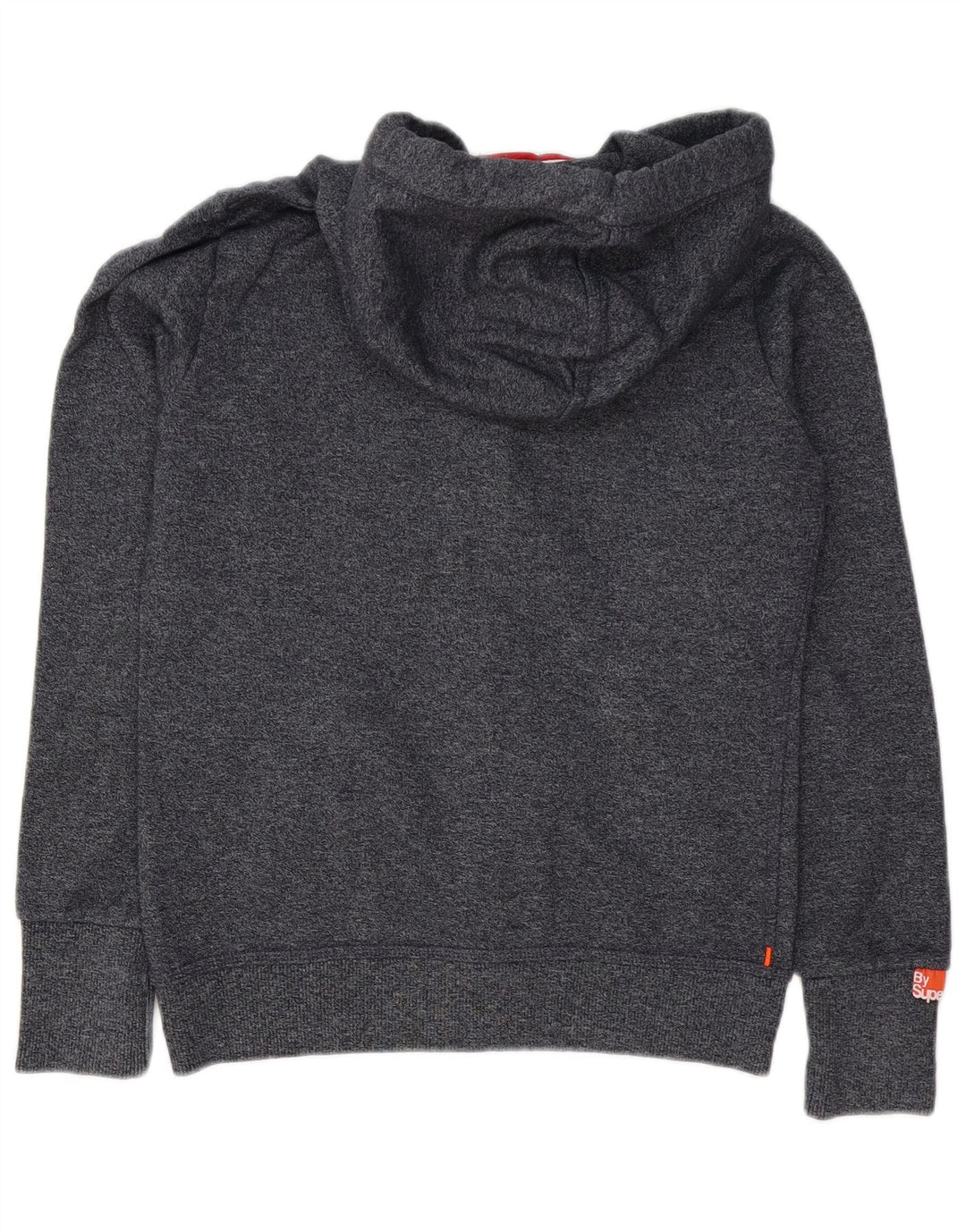 Superdry Pull à capuche zippé en coton moucheté gris moyen