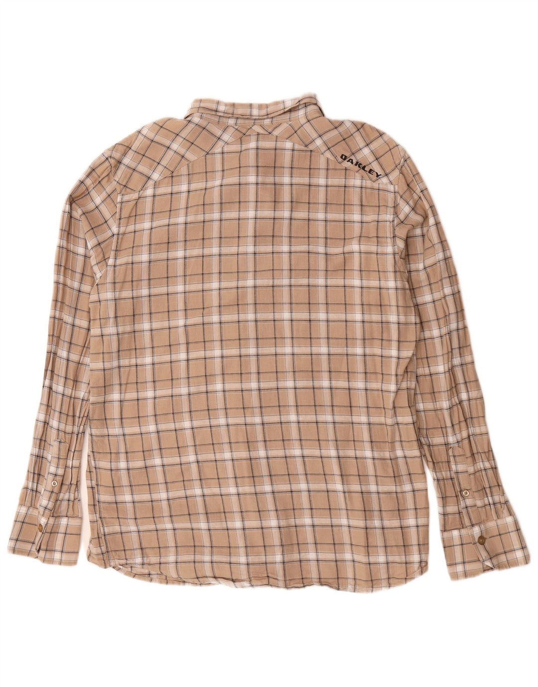 Oakley Chemise en flanelle pour homme Grand coton à carreaux beige