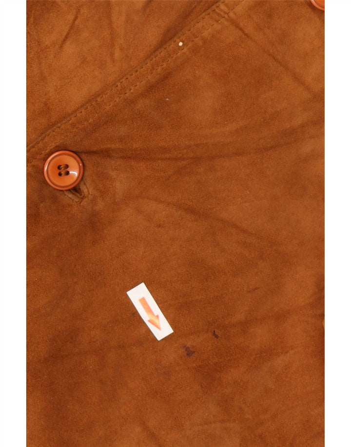 Veste Bomber En Daim Vintage Homme IT 56 3XL Daim Marron