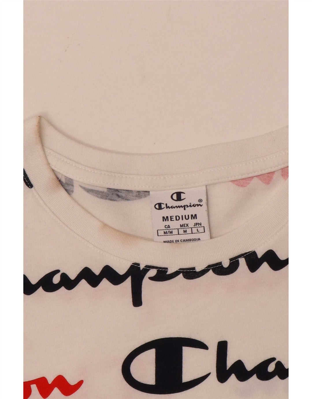 Champion T-shirt graphique pour femme UK 12 Blanc moyen