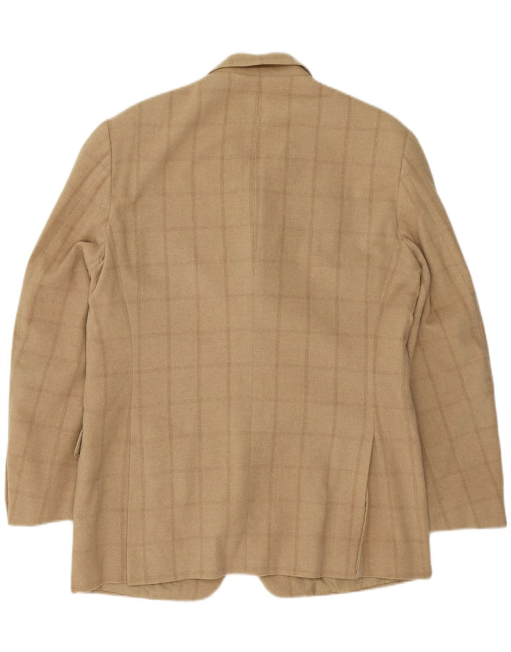 CERRUTI 1881 Veste blazer 3 boutons pour homme UK 38 Beige moyen à carreaux