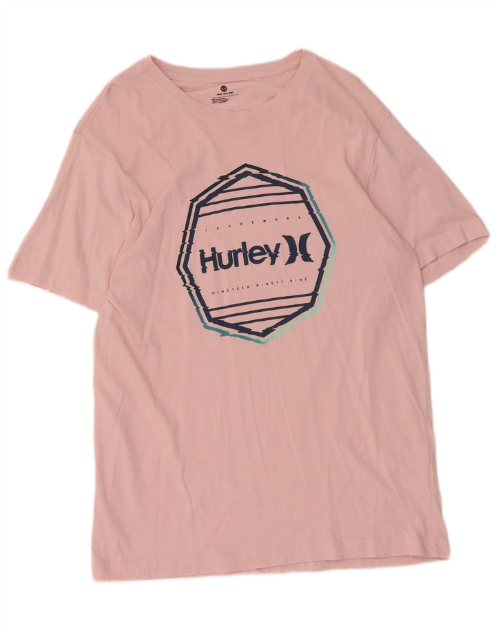 Hurley T-Shirt Graphique Homme Rose Moyen Coton