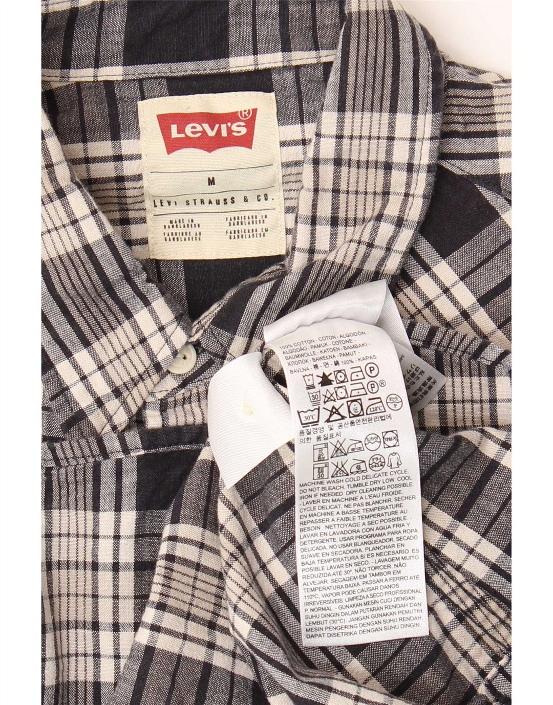 Levi's Chemise Homme Noir Moyen Carreaux Coton
