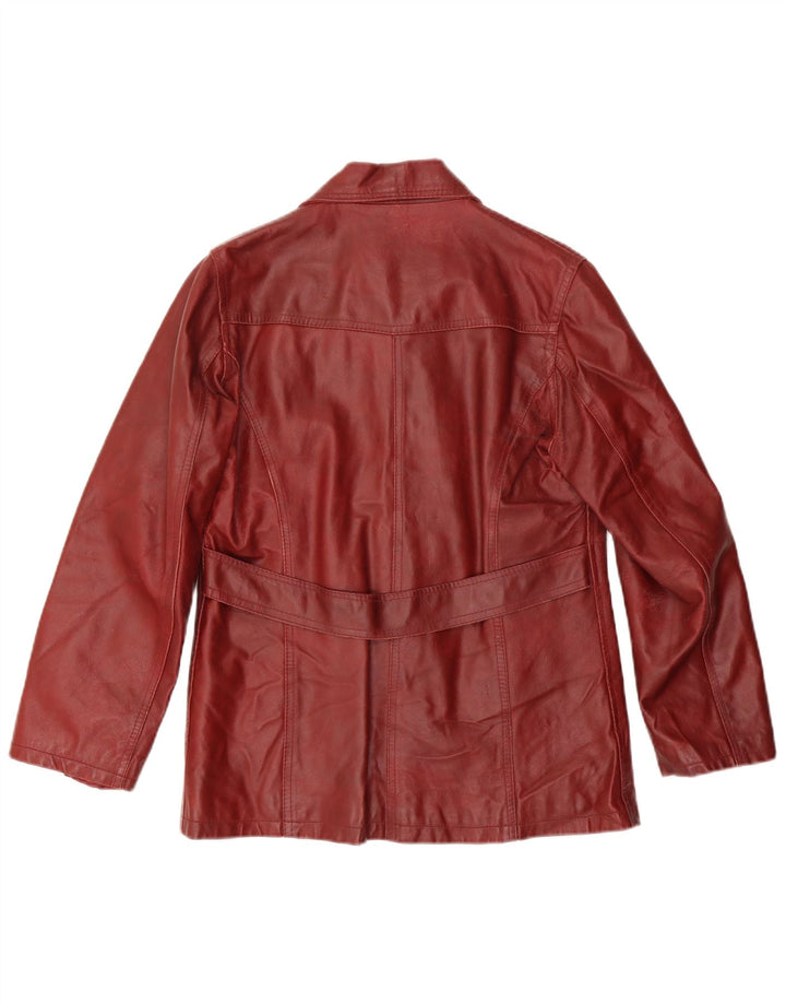 Bayside Veste en cuir pour femme UK 14 Grand cuir bordeaux