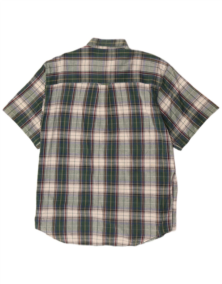 Eddie Bauer Chemise à manches courtes pour homme en coton à carreaux vert moyen