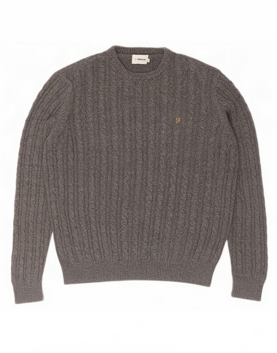 Farah Pull à col rond pour homme en coton gris Taille L