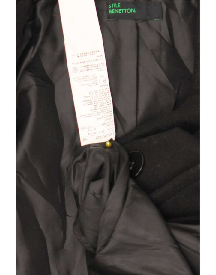 Benetton Pardessus Femme IT 40 Petite Laine Noire