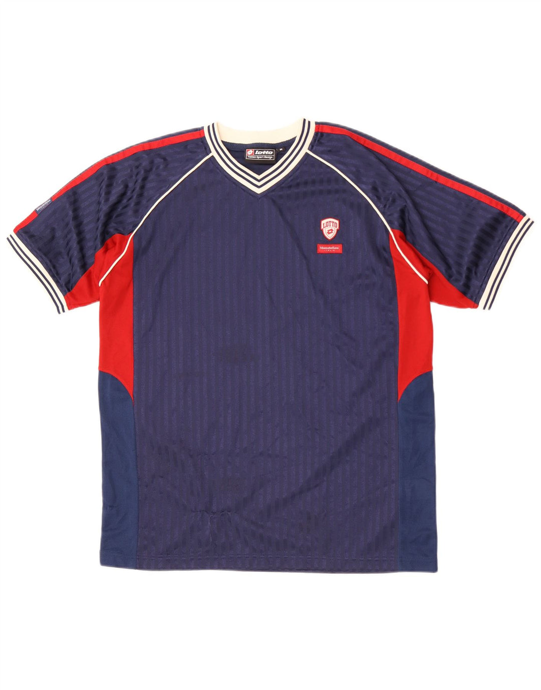 Lotto T-Shirt Homme Bleu Marine Moyen Colorblock Polyester