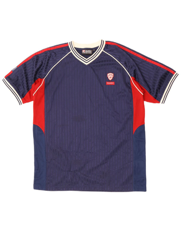 Lotto T-Shirt Homme Bleu Marine Moyen Colorblock Polyester