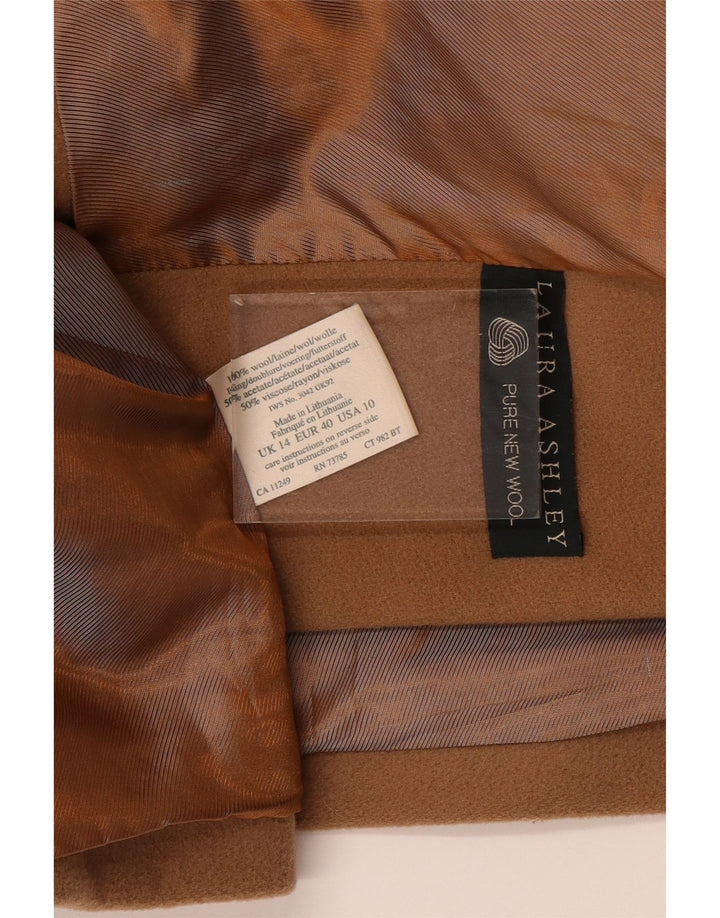 LAURA ASHLEY Manteau pour femme UK 14 Grande laine vierge marron
