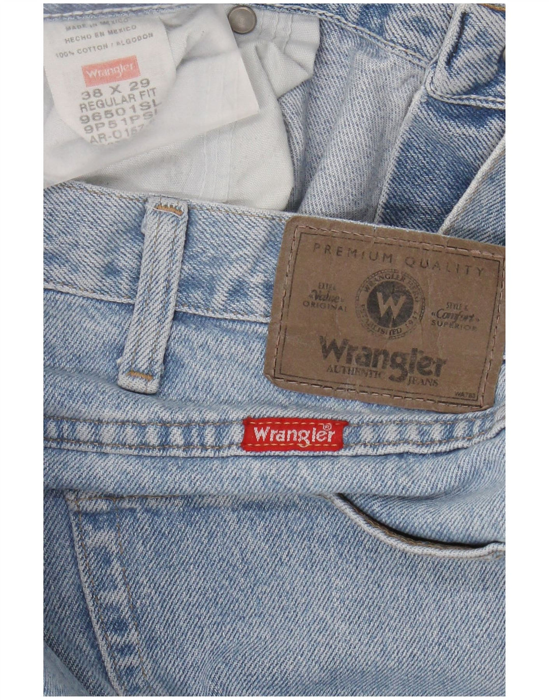 Wrangler Jean droit coupe régulière pour homme W38 L29 bleu coton