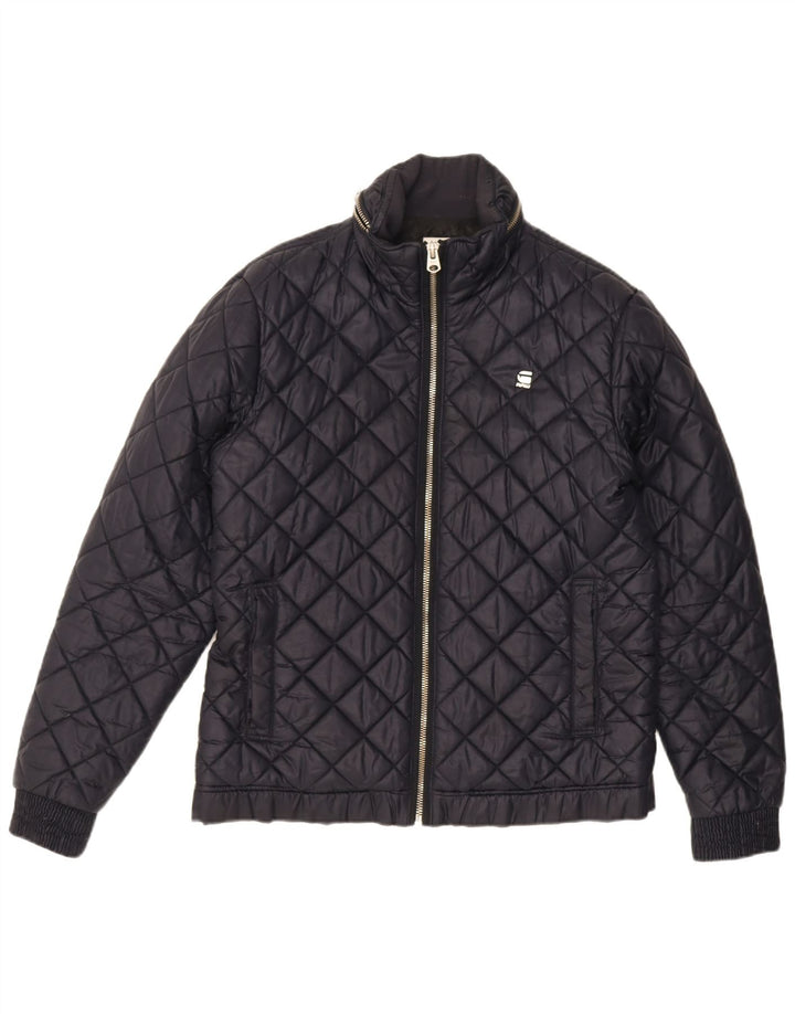 G-Star Veste matelassée à capuche pour homme UK 42 XL Bleu marine Polyester