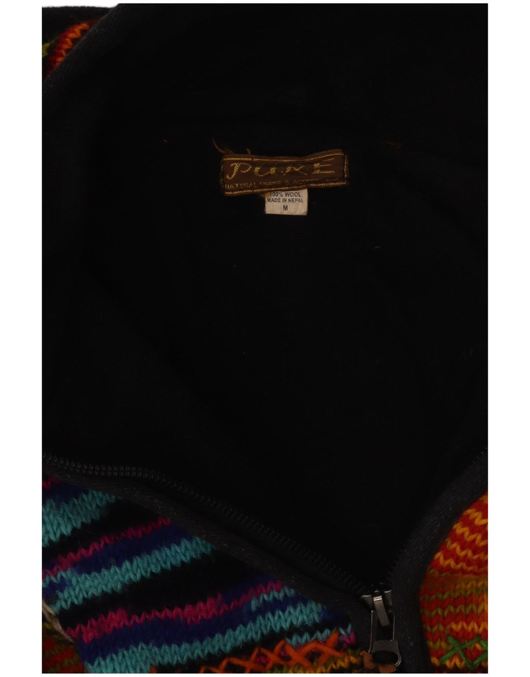 VINTAGE Femme Cardigan à capuche Pull UK 12 Moyen Multicolore Rayé