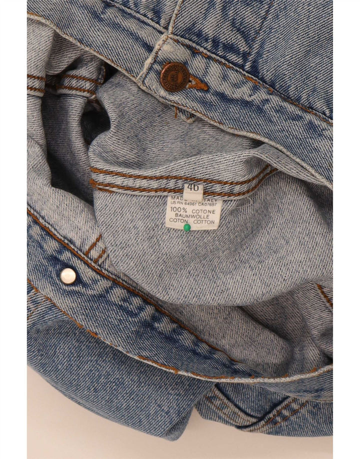 Benetton Veste En Jean IT 46 Petit Bleu Coton Homme